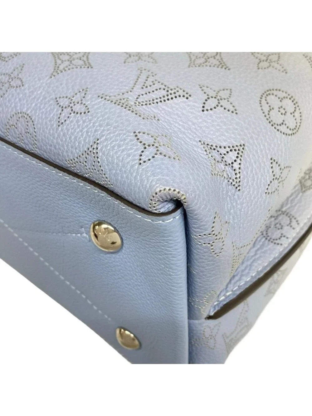 Louis Vuitton Handbag Mahina Mulia Blue Leather Cowhide